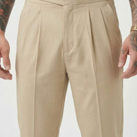 Olympus London Lockhart Women's High-Waisted Tailored Cotton-Silk Trousers Cream